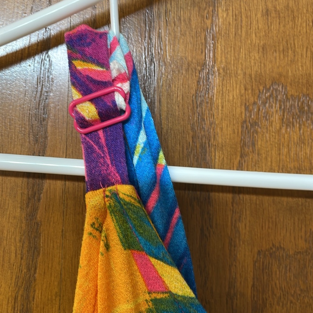 LANE BRYANT UEC Size 14/16 Sleeveless Tropical Print Midi Dress Pink Blue yellow - Picture 8 of 16